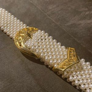Vintage 80s Beaded Pearl Belt